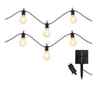 Lot de 2 guirlandes lumineuses extérieur 10 globes transparents LED blanc chaud dimmable PARTY CLEAR HYBRID 8m solaire et sur secteur