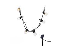 Lot de 2 Guirlandes lumineuses solaire 10 globes transparents LED blanc chaud PARTY CLEAR SOLAR 5.90m 8 modes