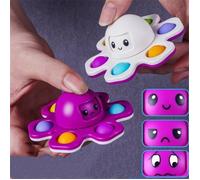 2 Gyroscopes Octopus À Bout De Doigt (Blanc Et Violet) Jouets Sensoriels Gadgets Hand Spinners Jouets Anti-Stress Pour Enfants
