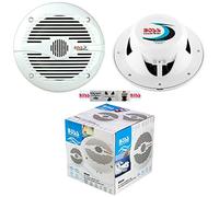 2 Haut-parleurs Marins Compatible avec Boss Audio MR60W 2 Voies 6,5" 16,50 cm 165 mm 100 Watts rms 200 Watts Max Bateau Piscine étanche, la Paire + 5 Stickers Cadeau