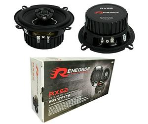 2 Haut-PARLEURS RENEGADE RX52 coaxiales 2 Voies 5,25" 13,00 cm 130 mm 80 Watts rms 160 Watts Max impédance 4 ohms 92 DB spl Voiture Noir, par Paire