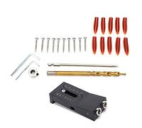 2 - Hole Drilling Guide Locator 15 Degree Positioner | Aluminum Alloy Woodworking Jig for Frame Cabinets/Photo Frames | Accurate Screw Connection Tool Kit with Scales