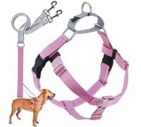 2 Hounds Design Freedom Ensemble de Harnais réglable Anti-Traction et Laisse pour Chien de Petite, Moyenne et Grande Taille, pour Promenade Facile et contrôle Confortable, 2,5 cm, M, Rose
