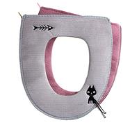 2 Housse de Siège de Toilette Universelle Coussin de Toilette Réutilisable Couvre-Lunette pour WC avec Fermeture Éclair, Coussin de Toilette Chauffant Doux Accessoire de Salle de Bain Décoratif