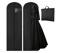 2 Housses à vêtements, Housse Robe de Mariée, Housses à vêtements Suspendues 60x180cm, la protection anti-mites, le pliage est lavable pour les robes de danse et de soirée (Noir)