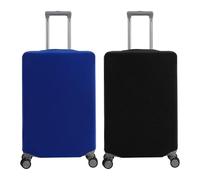 2 Housses De Bagages, Housses De Protection De Bagages À Haute Élasticité Épaissies, Housses Anti-Poussière Réutilisables, Accessoires De Voyage (Noir, Bleu).