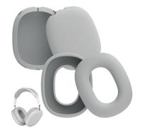 2 housses de protection en silicone, coques intérieure et extérieure, adaptées aux coussinets d'oreille Apple AirPods Max, imperméables et faciles à laver, robustes et durables, gris.
