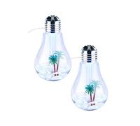 : 2 humidificateurs d'air à ultrasons design ampoule avec LED RVB