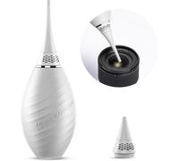 2-in-1 Air Blower for Digital Cameras, DSLR, SLR, Lenses and Electronic Devices, Dust Collector - White, Long and Short Nozzles