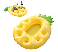 2 in 1 Ananas Porte Gobelet Gonflable, Porte-Boisson Gonflable Piscine, Ananas Plateau Gonflable, Grande Capacité 8 Compartiments, Porte Verre Piscine Flottante, Porte Gobelet Piscine