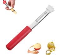 2 in 1 Apple Corer and Peeler, Stainless Steel Apple Corer and Peeler, Kitchen Gadget Effortlessly Remove for Bell Peppers, Apples, Pears (Red)