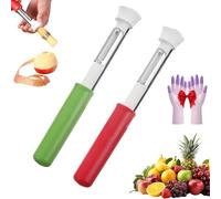 2-in-1 Apple Corer & Peeler, 2 In 1 Apple Corer And Peeler Tool, Stainless Steel Fruit Corers & Peelers, for Vegetable Fruit Kitchen Gadget, for Bell Peppers, Apples, Pears (Green+Red)