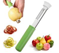 2-in-1 Apples Corer & Peeler, Stainless Steel Fruit Corer & Peeler 2 in 1, Multi-Purpose Applecorers for Home Kitchen, Vegetable Fruit Kitchen Gadget, for Bell Pepper, Pears (Green)