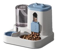 2 in 1 Automatic Cat Feeder with Stainless Steel Bowls,Gravityes Cat Feeder and Water Dispenser,for Small Medium Dog Puppy Kitten (Blue)