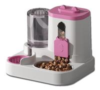 2 in 1 Automatic Cat Feeder with Stainless Steel Bowls,Gravityes Cat Feeder and Water Dispenser,for Small Medium Dog Puppy Kitten (Pink)