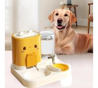 2-in-1 Automatic Cat Food Dispenser - Feeder with Water Bowl 2.2L + 1.5L, Cat Water Dispenser for Kittens, Small Dogs, Continuous Feeding (Pink)