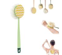 2-in-1 Bath Scrubber & Back Brush, Double Sided Bath Brush, Extra Long Handle Shower Brush, Portable Shower Back Brush (#02,Bath Cloth)