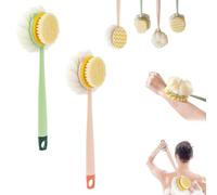2-in-1 Bath Scrubber & Back Brush, Double Sided Bath Brush, Extra Long Handle Shower Brush, Portable Shower Back Brush (#03,Brush)
