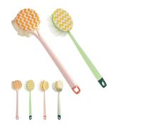2-in-1 Bath Scrubber & Back Brush-Extra Long Handle, back scrubber for shower, Portable Shower Back Brush, Double-Sided Deep Cleaning, Wet or Dry (F)