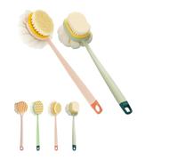 2-in-1 Bath Scrubber & Back Brush-Extra Long Handle, back scrubber for shower, Portable Shower Back Brush, Double-Sided Deep Cleaning, Wet or Dry (H)