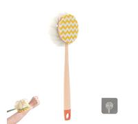 2-In-1 Bath Scrubber & Back Brush - Extra Long Handle, Soft Bristles, Exfoliating Shower Ball, Back Scrubber for Shower, Wet or Dry (red)