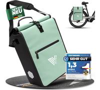 2 In 1 Bicycle Pannier Pannier Bag 100% Waterproof For Luggage Rack-Mint-25l