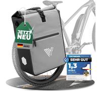 2 In 1 Bicycle Pannier Pannier Bag 100% Waterproof Luggage Rack Bag Carbon Grey 25l