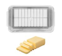 2-in-1 Butter Dish with Clear Lid and Cutter Butter Slicer Cutter Box Airtight Rectangular Storage Container Easy Cutting for Kitchen Supplies