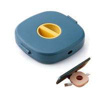2 in 1 Cable Winder with Phone Stand, 2-in-1 Cord Management Case Mobile Phone Holder, Cable Management Retractable Cord Organizer for Headset ord, Charger ables (Blue)