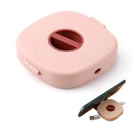 2 in 1 Cable Winder with Phone Stand, 2-in-1 Cord Management Case Mobile Phone Holder, Cable Management Retractable Cord Organizer for Headset ord, Charger ables (Pink)