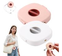 2 in 1 Cable Winder with Phone Stand, Durable Cable Organizer and Charging Stand, Cable Winder Retractable, for Different Types of Cables (White+Pink)