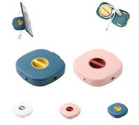 2 in 1 Cable Winder with Phone Stand, Durable Cable Organizer and Charging Stand for Earphones, for USB, Charging Cables and Earphones for Home Office (Blue+Pink)