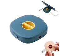 2 in 1 Cable Winder with Phone Stand, Durable Cable Organizer and Charging Stand for Earphones, USB, and Charging Cables, Portable Retractable Cord Organizer (Blue)