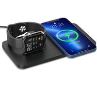 2 In 1 Charger, Induction Charger Charging Station Compatible With Galaxy S22/S21/S20/Note 20/10, Iphone 14/14 Plus/13/12 Pro/12/11