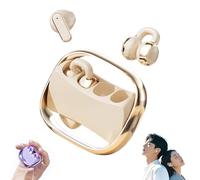 2 in 1 Clip on Open Ear Headphones Wireless Earbuds - Bluetooth 5.4 in Ear Buds Light Weight Headphones, Deep Bass Sound,Built in Mics Headset, Clear Calls Earphones for Couple Daily Use (Skin Tone)