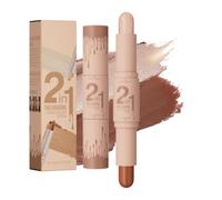 2-in-1 Contour Stick - Highlight & Bronze Pour Tous Les Visages & Teints | Texture Crémeuse, Estompage Facile, Waterproof, Design Tournant, Application Simple, Idéal Débutants & Sculptage Quotidien