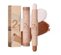 2-in-1 Contour Stick - Highlight & Bronze Pour Tous Les Visages & Teints | Texture Crémeuse, Estompage Facile, Waterproof, Design Tournant, Application Simple, Idéal Débutants & Sculptage Quotidien