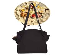 2-in-1 Convertible Picnic Mat Tote Bag,Foldable Picnic Blanket，Black