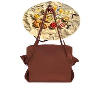 2-in-1 Convertible Picnic Mat Tote Bag,Foldable Picnic Blanket，Brown