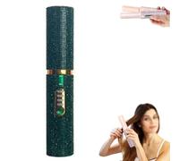 2-in-1 Cordless Hair Straightener and Curler, Portable Mini Cordless Flat Iron for Fine Soft Short Hair,Travel Rechargeable Hair's Curler, with 4800mAh Battery Rechargeable (Green)