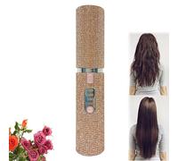 2-in-1 Cordless Hair Straightener and Curler, Portable Mini Cordless Flat Iron for Fine Soft Short Hair, Sparkling Travel Straightener, Rechargeable with 5000 mAh Battery (Gold)