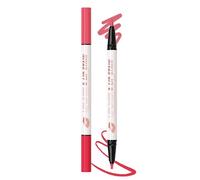 2-in-1 Crayon a Levre Liquide Mat, 2 Couleur Très Pigmenté Lip Liner Stain Waterproof, Feutre À Lèvres Ultra Longue Durée et Sans Transfert, Naturel Tattoo Effet Lip Makeup Pencil, Cadeaux Femme-03