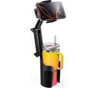 2-in-1 Cup Holder Cell Phone Holder for Your Car Bottle Friendly Cup Cell Phone Holder Mount for Car Height Adjustable Sturdy Fit 4-7 inches Phones