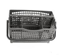 2-in-1 Cutlery Basket Gray Plastic Dishwasher Safe