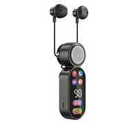 2-in-1 Digital Display Headsets with LCD Power Display Mini Speaker Earphones Portable Earbuds & Speaker for Workouts/Jogging/Gym/Camping/Running