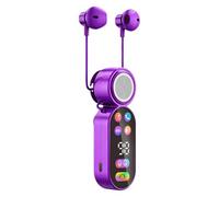 2-in-1 Digital Display Headsets with LCD Power Display Mini Speaker Earphones Portable Earbuds & Speaker for Workouts/Jogging/Gym/Camping/Running