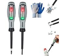 2-in-1 Digital Display Voltage Tester Screwdriver, Non-Contact Electric Circuit Detector Pen with LCD Screen, High Torque Magnetic Tip for Safe Live Wire Diagnostics & Home Electrical Repairs (C)