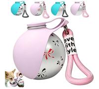 2-in-1 Dog Travel Water Bottle, Dogs Water Bottles for Walking, Portable Dog Water Bottle with Stainless Steel Bottle & Silicone Bowl for Small Dogs, Walking and Hiking (Pink B)