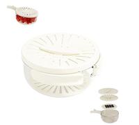 2-In-1 Draining and Preservation Basket, 2 In 1 Drainer and Strainer, Rotating Lid Mechanism, Foldable Handle, Multifunctional Fruit & Veggie Cleane (White,S)