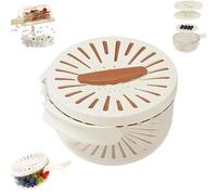 2-in-1 Draining and Preservation Basket, Multifunctional Fruit Cleaner Bowl, Vegetable Washer with Strainer & Lid, Portable Food Storage for Kitchen Sink & Camping Use (Brown)